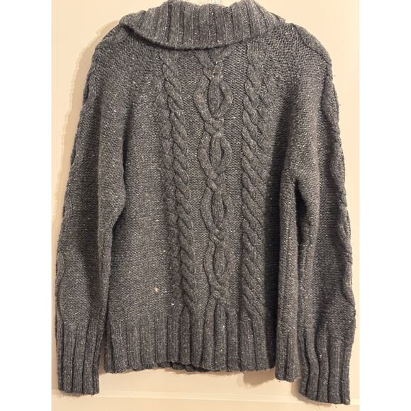 Guide Series Wool Blend Sweater Sz XL gray Cable Knit Fisherman Winter Warm - Picture 4 of 7